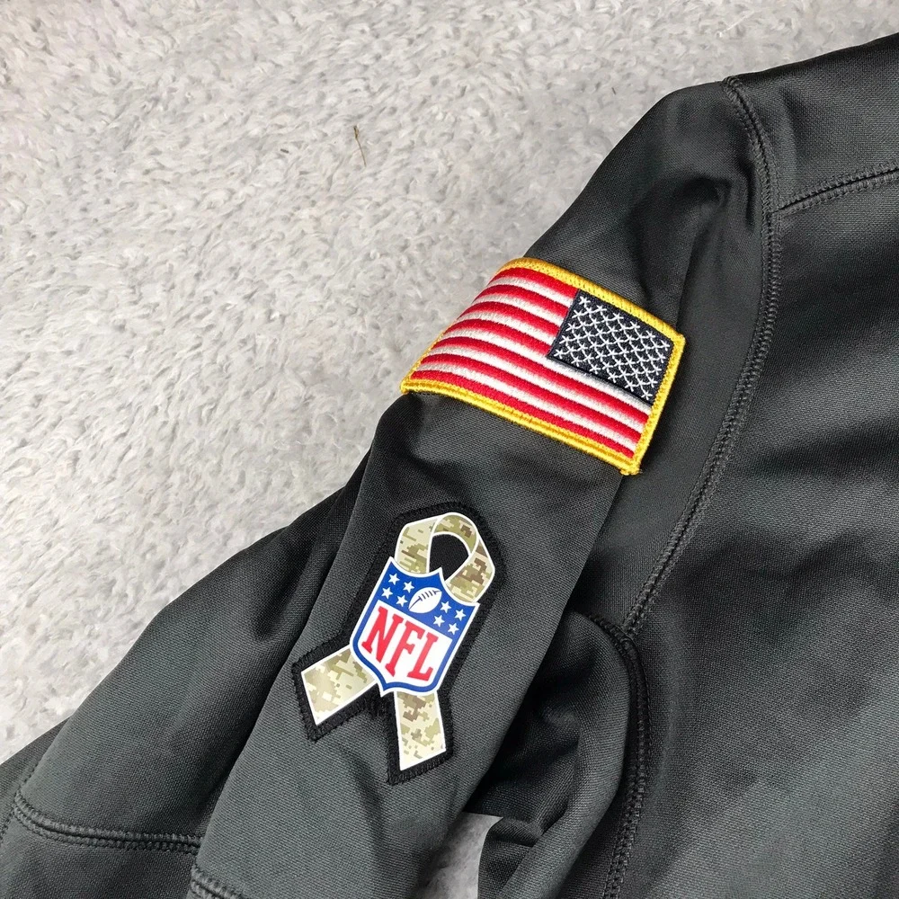 NFL Denver Broncos Salute To Service Nike Hoodie Men L Grey Therma-FIT Pullover